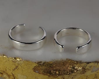 Sterling Silver Ear Cuff - Simple Plain Silver Ear Wrap