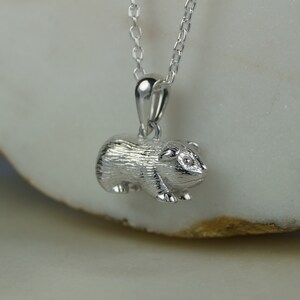 Sterling Silver Guinea Pig Necklace, Guinea Pig Necklace, Guinea Pig Pendant, Guinea Pig Charm. image 6