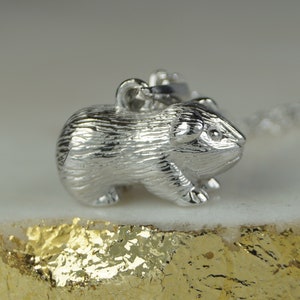 Sterling Silver Guinea Pig Necklace, Guinea Pig Necklace, Guinea Pig Pendant, Guinea Pig Charm. image 2