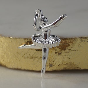 Silver Ballerina Charm, Sterling Silver Charm, Sterling Silver Ballet Charm, Rotating Skirt, Ballerina Charm, Ballet Charm.