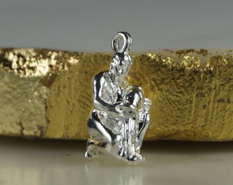 Sterling Silver Aquarius Zodiac Charm, The Water Carrier