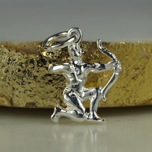Charm zodiaque Sagittaire, breloque zodiaque Sagittaire l&#39;archer en argent sterling, breloques signe du zodiaque.