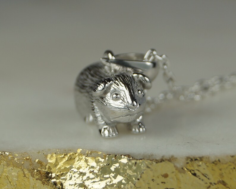 Sterling Silver Guinea Pig Necklace, Guinea Pig Necklace, Guinea Pig Pendant, Guinea Pig Charm. image 3