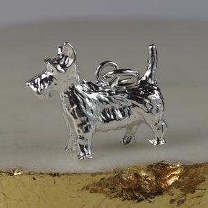 Silver Scottish Terrier Charm, Sterling Silver Scottie Dog Charm, Dog Charm, Scottish Terrier.