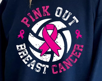 Pallavolo Svg, Pink Out Block Breast Cancer, Combatti il cancro Pink Ribbon Png, Pallavolo Breast Cancer Png, Sensibilizzazione sul cancro al seno