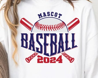 Baseball SVG, svg de modèle de baseball, équipe de baseball svg, mascotte de baseball, chemise de baseball svg, PNG, Cricut, vecteur d'autocollant, sublimation