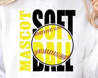 Softbol Svg Png, Plantilla de equipo de Softbol, Camisas de equipo Svg, Logotipo de Softbol, Mamá de Softbol Svg, Svg para Cricut, Silueta, Regalos para mamá - 1