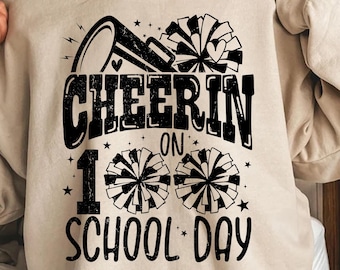 Cheerin On 100 School Days Svg, 100 Days of School Svg, Happy 100 Days of School Svg, 100th Day Of Schoo Svg Girls, 100 Days of School Shirt