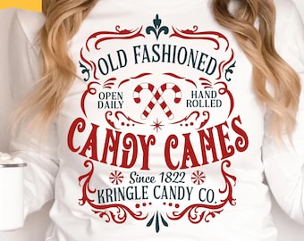 Olde Fashioned Candy Canes svg, Weihnachtszuckerstange svg, Weihnachtsgeschenk, Zuckerstange svg, Kringle Candy Co svg, Weihnachtshemd svg