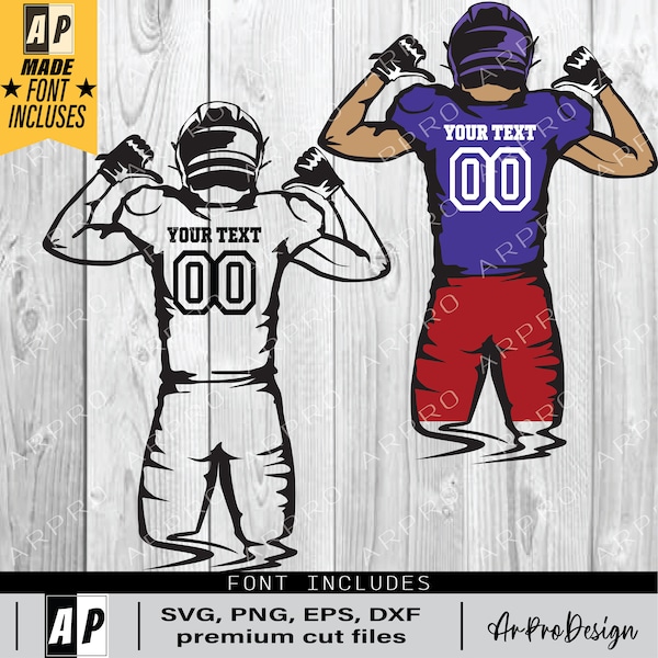 Football player svg, Football svg, colored layers, football team, Football name, Football Season, customize you text diy, svg for cut