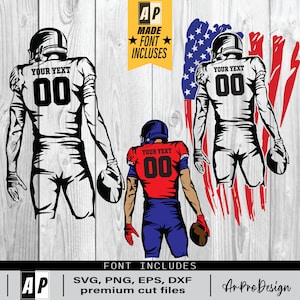 Customizable Football Player SVG | Scalable Vector Graphics for Cricut | Ideal for Football Enthusiasts | Detailed and Dynamic Graphics - 1