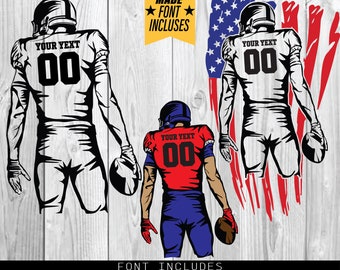 Customizable Football Player SVG | Scalable Vector Graphics for Cricut | Ideal for Football Enthusiasts | Detailed and Dynamic Graphics - 1