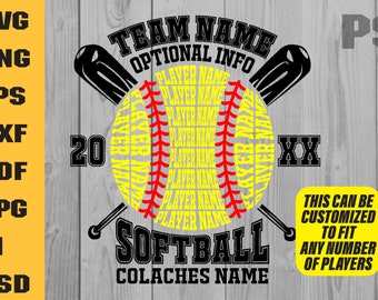 softball team svg, softball shirt, softball design, champion, all star svg, back of shirt svg, cut file, cricut, customize for you