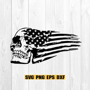 Skull American Flag SVG, Skull SVG, Distressed Flag, Military Veteran, Soldier, Skull Vector,  Middle Finger svg, Skull Cut Files