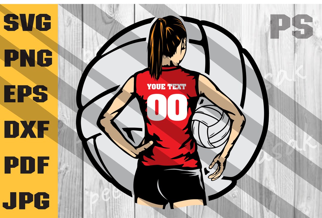 Girls Volleyball Player SVG, Colored Layers, Volleyball Player SVG