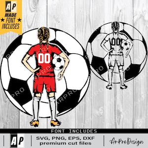 Soccer girl SVG, Soccer Girl Player SVG, colored layers, Sports Mom Life Design PNG, Ball Life Cut File, Lady Goalkeeper Gift Idea Stencil