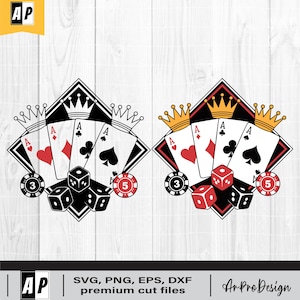 Playing Cards Svg, Poker Cards svg, Aces SVG, Royal Flush Clip Art, Cards Clip Art,Vegas Style Clipart, Poker Cards Cut Poker Png Dxf Eps