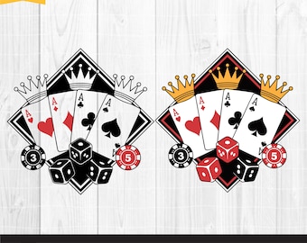 Playing Cards Svg, Poker Cards svg, Aces SVG, Royal Flush Clip Art, Cards Clip Art,Vegas Style Clipart, Poker Cards Cut Poker Png Dxf Eps