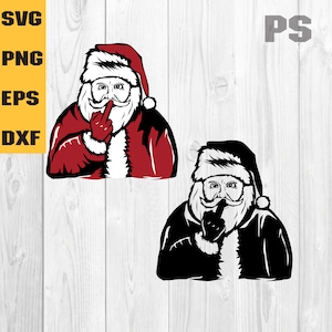 Santa Middle Finger svg, Santa Claus svg, Santa svg, Santa Clipart, Santa Cutfile, Santa Claus png, Digital download