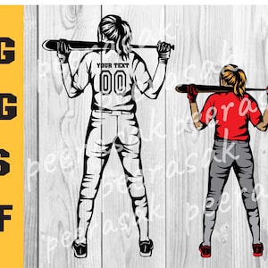 Girls softball svg, colored layers, Softball Swing, Baseball Game For Silhouette, Base Bat Sport Activity or Cricut