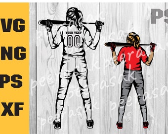 Girls softball svg, colored layers, Softball Swing, Baseball Game For Silhouette, Base Bat Sport Activity or Cricut