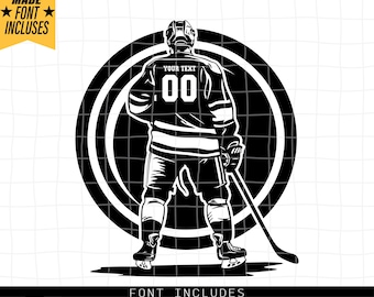 Hockey Player Svg, Personalized Name, Goalie Clipart, Hockey Png, Male Hockey Player, Hockey Shirt Svg, Hockey Dad Svg, Png Dxf Eps