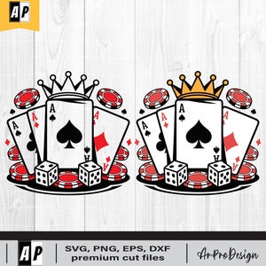 Playing Cards Svg, Poker Cards svg, Aces SVG, Royal Flush Clip Art, Cards Clip Art,Vegas Style Clipart, Poker Cards Cut Poker Png Dxf Eps
