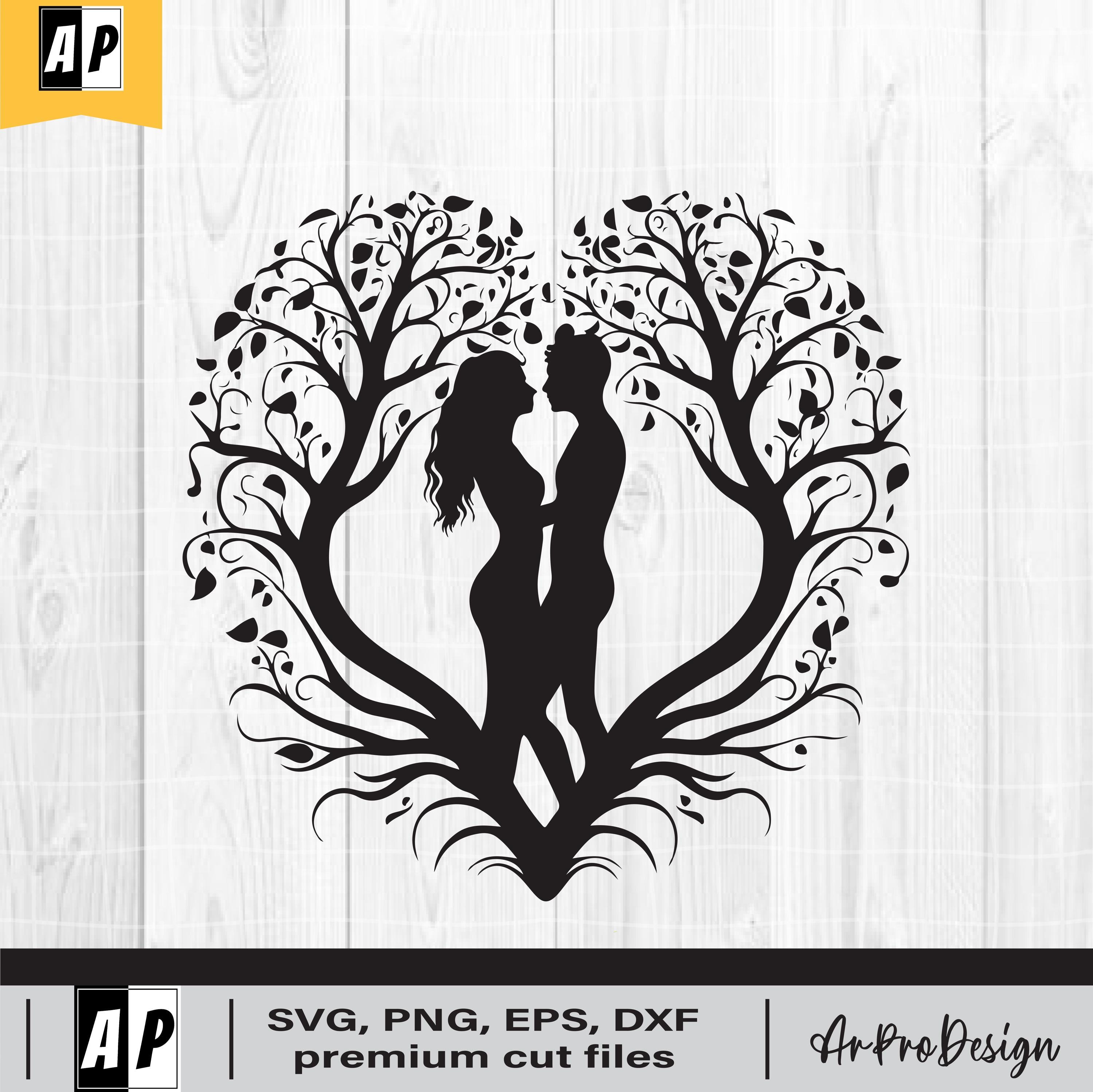 Lovers Tree SVG, Eternal Love SVG, Tree With Roots SVG, Cricut ...