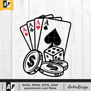 Playing Card Svg, Dice Svg, Playing Cards Svg Files for Cricut,Flame Svg, Ace of Spades Svg, Poker Svg,  Png Dxf Jpg Eps