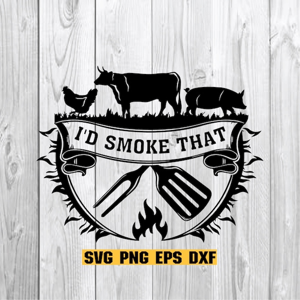 I'd smoke that svg, Cow Meat Cuts svg, BBQ Grilling SVG,Father's Day svg, Cow Cut Diagram svg, Instant Download file for Cricut