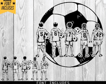 Voetballer svg, voetballer Svg, voetbal monogram Svg, voetbal Clipart, voetbal Cricut Cut-bestand, naam voetbal Svg