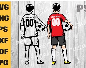 Voetballer Svg, voetbal Monogram Svg, SVG-kleuren wijzigen in Canva, voetbal Clipart, voetbal Cricut Cut-bestand, naam voetbal Svg