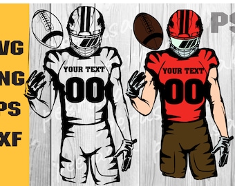 Football player svg, Football svg, colored layers, football team, Football name, Football Season, customize you text diy, svg for cut
