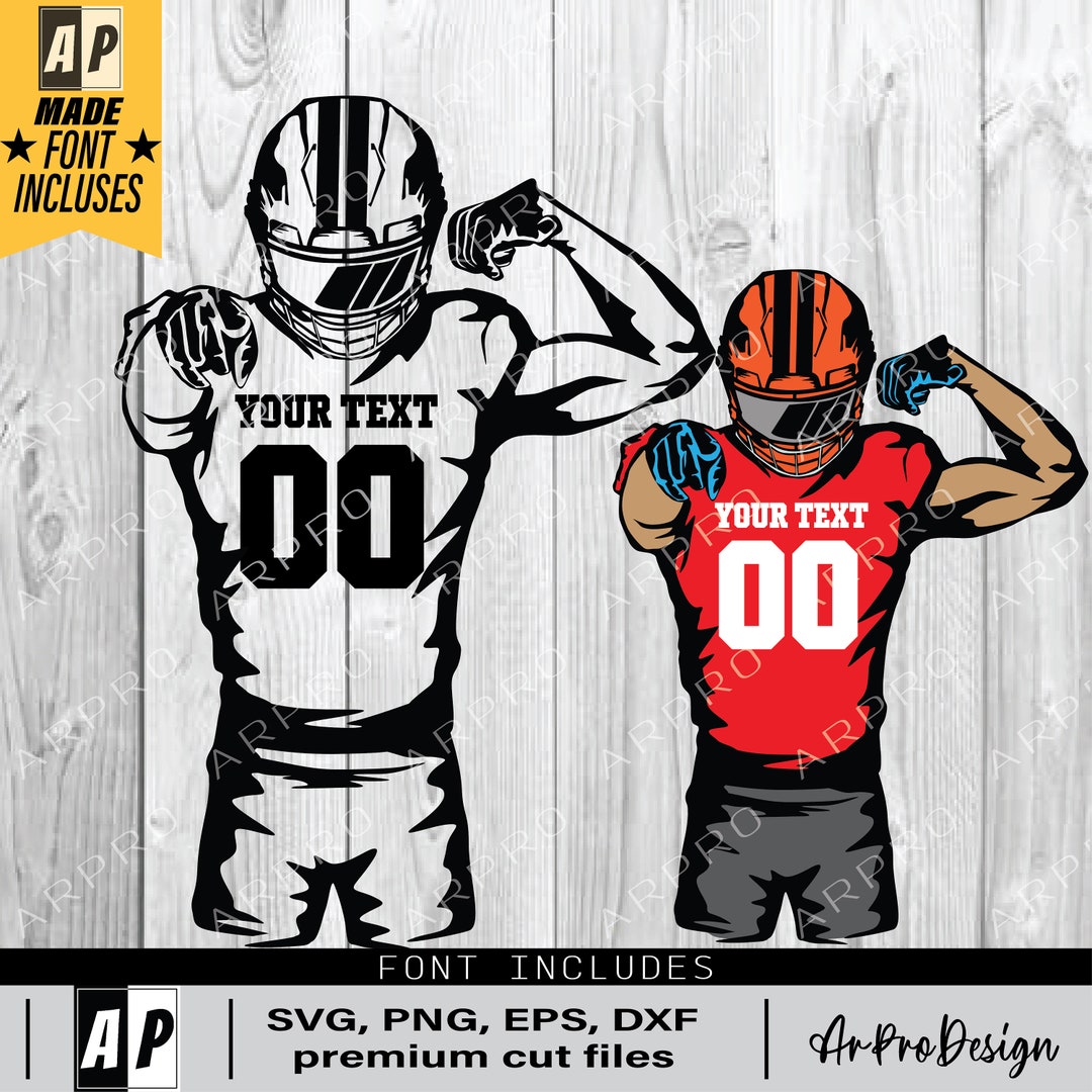 Football Player Svg, Football Svg, Colored Layers, Football Team ...