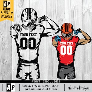 Football player svg, Football svg, colored layers, football team, Football name, Football Season, customize you text diy, svg for cut