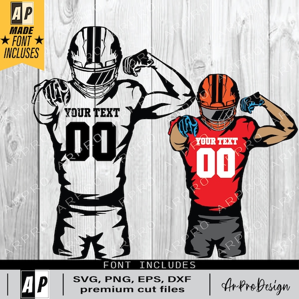 Football player svg, Football svg, colored layers, football team, Football name, Football Season, customize you text diy, svg for cut
