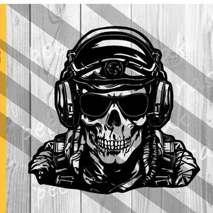Night Vision Goggles Soldier Skull SVG, Military Personnel Vinyl Stencil Graphics, Cricut Cut Files Clipart Vector Digital Png Eps Dxf Ai