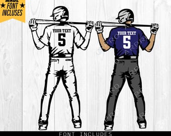 Baseball Player SVG, farbige Schichten, personalisierte Name SVG, Baseball Team SVG, Baseball Dad SVG, Baseball Cutfile, Baseball