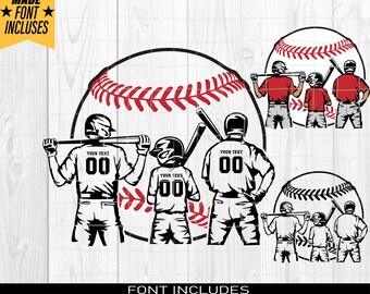 Baseball Player SVG – Vintage Sports Silhouette for Cricut, Png, Dxf, Eps – Team Boys Clipart for Shirts and Decals