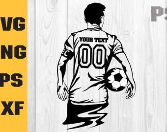 Voetballer Svg, Voetbal Monogram Svg, Voetbal Clipart, Voetbal Cricut Cut bestand, Naam Voetbal Svg, Digitale Download