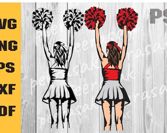Cheerleader SVG, Colored layers, Cheerleading Svg Bundle, Cheer Mom Svg, Cheer Svg, Cheerleader Png, Cheerleader Vector