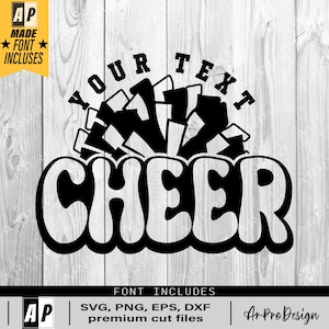 Cheer svg, Png, Svg For Shirt, Svg for Cheerleader, Svg Download,  Team Template, Cheer Mom Svg, Team Shirts, Pom Pom Svg - 5