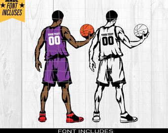 Basketball player SVG, Basketball Name SVG, colored layers, Basketball SVG, Senior Basketball Mom, Basketball Team, Digital download