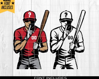 Baseball Player SVG, farbige Schichten, personalisierte Name SVG, Baseball Team SVG, Baseball Dad SVG, Baseball Cutfile, Baseball