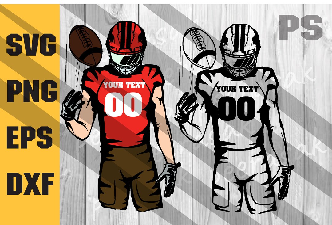 Football Player Svg, Football Svg, Colored Layers, Football Team ...
