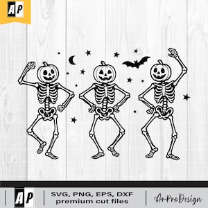 Dancing Skeleton SVG, Halloween Dancing Skeleton Svg, Skeletons Dancing Svg, Dancing Halloween Svg, PNG DXF Eps Cut File for Cricut