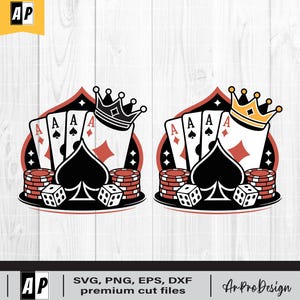 Playing Cards Svg, Poker Cards svg, Aces SVG, Royal Flush Clip Art, Cards Clip Art,Vegas Style Clipart, Poker Cards Cut Poker Png Dxf Eps