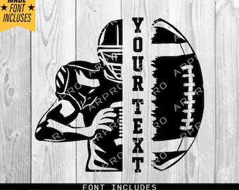 Football Template svg, Half Football Player, Football Season Svg, Football name svg, football svg, football team svg, football Player Svg
