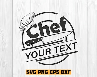 Logotipo de chef SVG, Chef Svg, Cook Svg, Clipart de chef, Archivos de chef para Cricut, Archivos de corte de chef para Silhouette, Chef Dxf, Chef Png, EPS, Vector de chef