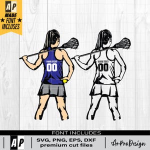 Lacrosse SVG, Lacrosse girl, Lacrosse Player SVG, Lacrosse Player Printable, Woman Lacrosse silhouette, Female Lacrosse Player